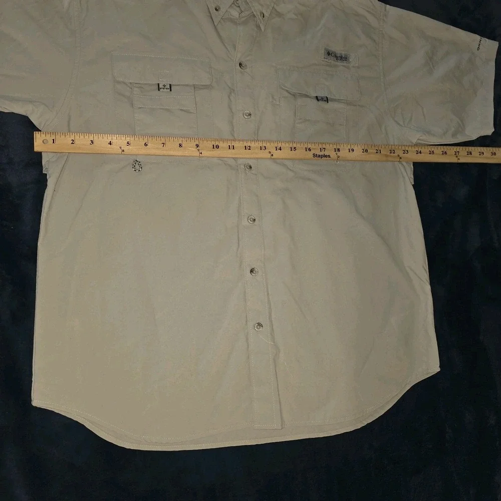 Columbia Men's‎ PFG Bahama Short Sleeve Shirt Gray Size M Medium